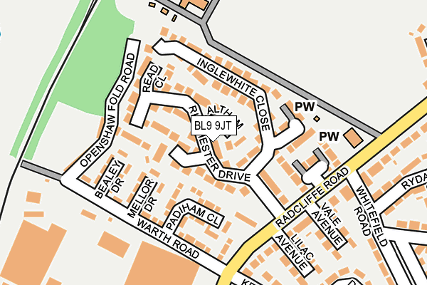 BL9 9JT map - OS OpenMap – Local (Ordnance Survey)