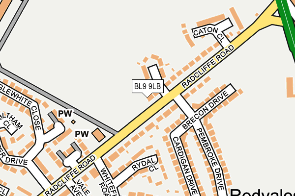 BL9 9LB map - OS OpenMap – Local (Ordnance Survey)