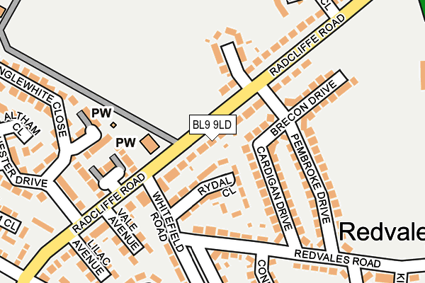 BL9 9LD map - OS OpenMap – Local (Ordnance Survey)