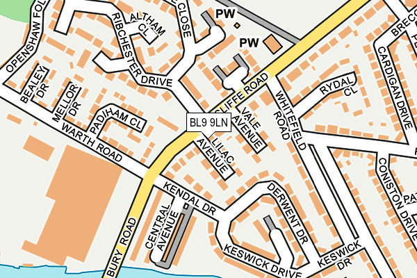 BL9 9LN map - OS OpenMap – Local (Ordnance Survey)