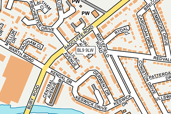 BL9 9LW map - OS OpenMap – Local (Ordnance Survey)