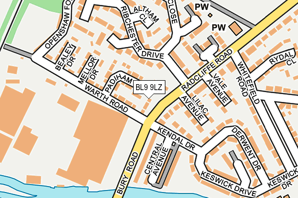 BL9 9LZ map - OS OpenMap – Local (Ordnance Survey)
