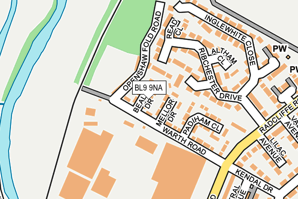 BL9 9NA map - OS OpenMap – Local (Ordnance Survey)