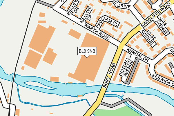 BL9 9NB map - OS OpenMap – Local (Ordnance Survey)