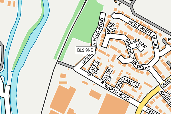 BL9 9ND map - OS OpenMap – Local (Ordnance Survey)