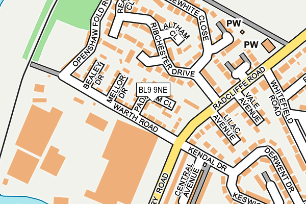 BL9 9NE map - OS OpenMap – Local (Ordnance Survey)