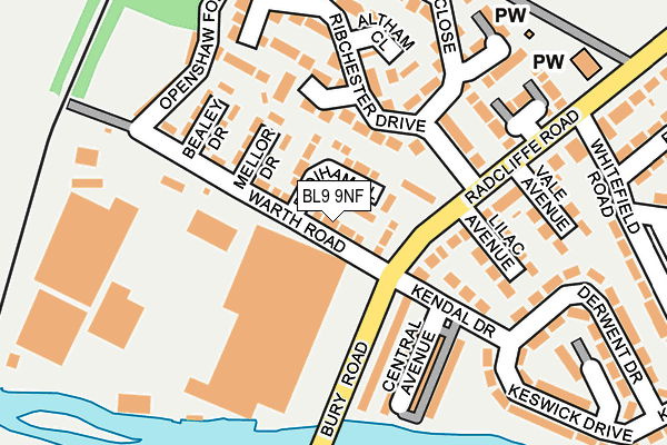 BL9 9NF map - OS OpenMap – Local (Ordnance Survey)