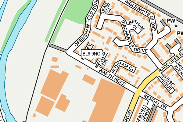BL9 9NG map - OS OpenMap – Local (Ordnance Survey)