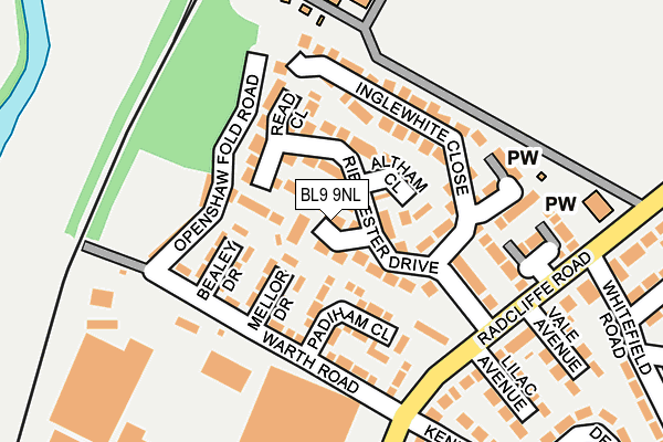 BL9 9NL map - OS OpenMap – Local (Ordnance Survey)