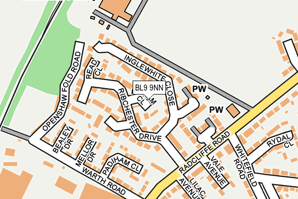 BL9 9NN map - OS OpenMap – Local (Ordnance Survey)