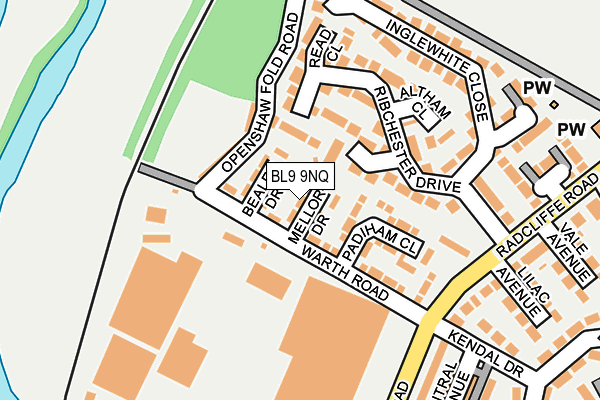 BL9 9NQ map - OS OpenMap – Local (Ordnance Survey)
