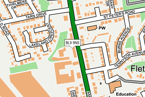 BL9 9NS map - OS OpenMap – Local (Ordnance Survey)