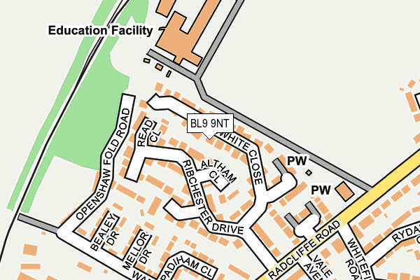 BL9 9NT map - OS OpenMap – Local (Ordnance Survey)