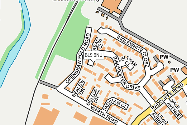 BL9 9NU map - OS OpenMap – Local (Ordnance Survey)