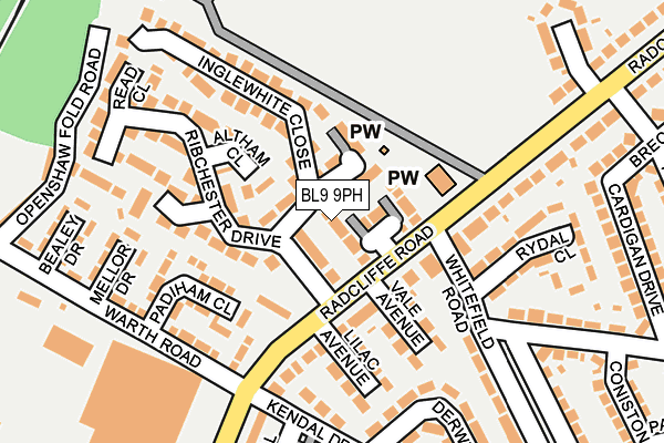 BL9 9PH map - OS OpenMap – Local (Ordnance Survey)