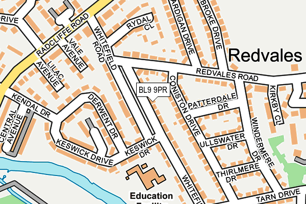 BL9 9PR map - OS OpenMap – Local (Ordnance Survey)