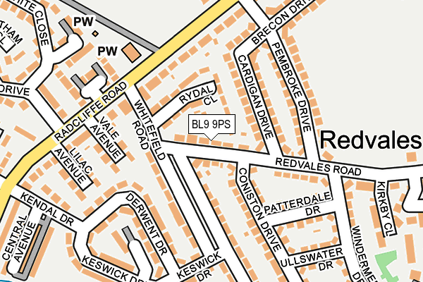 BL9 9PS map - OS OpenMap – Local (Ordnance Survey)