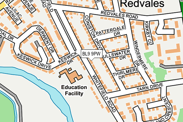 BL9 9PW map - OS OpenMap – Local (Ordnance Survey)