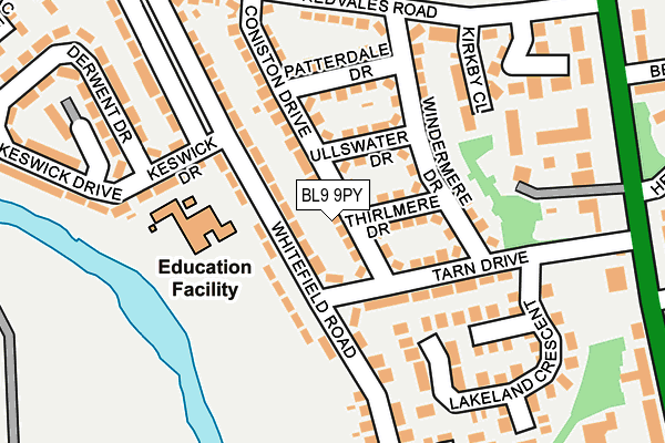 BL9 9PY map - OS OpenMap – Local (Ordnance Survey)