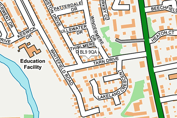 BL9 9QA map - OS OpenMap – Local (Ordnance Survey)