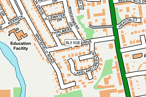 BL9 9QB map - OS OpenMap – Local (Ordnance Survey)