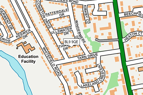 BL9 9QE map - OS OpenMap – Local (Ordnance Survey)