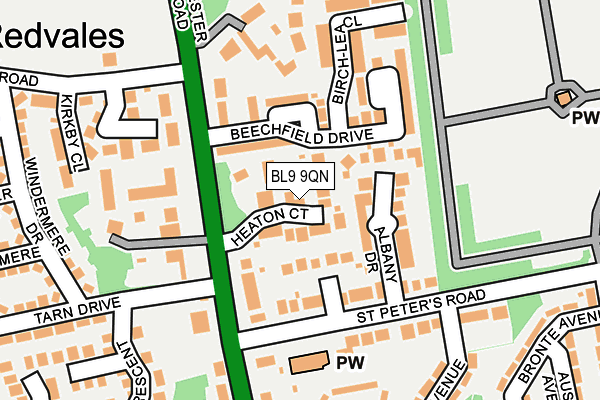 BL9 9QN map - OS OpenMap – Local (Ordnance Survey)