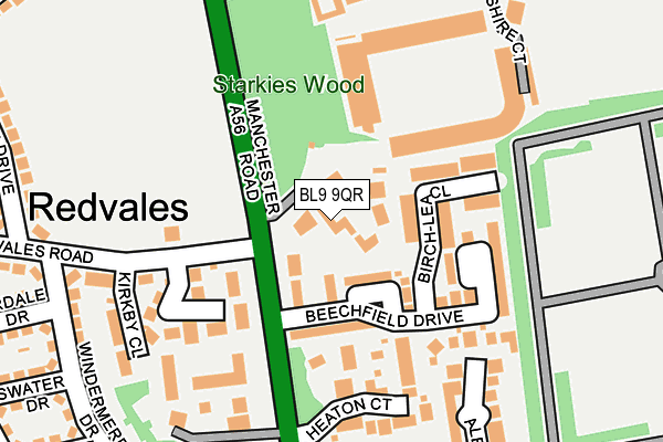 BL9 9QR map - OS OpenMap – Local (Ordnance Survey)