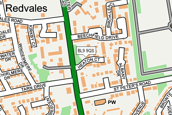 BL9 9QS map - OS OpenMap – Local (Ordnance Survey)