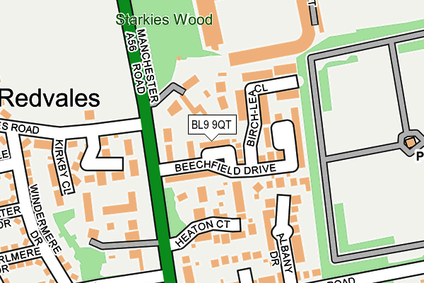 BL9 9QT map - OS OpenMap – Local (Ordnance Survey)