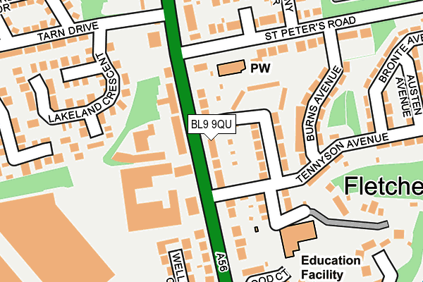 BL9 9QU map - OS OpenMap – Local (Ordnance Survey)