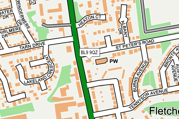 BL9 9QZ map - OS OpenMap – Local (Ordnance Survey)