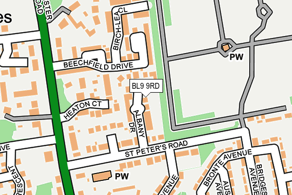 BL9 9RD map - OS OpenMap – Local (Ordnance Survey)