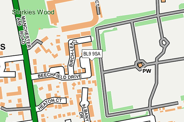 BL9 9SA map - OS OpenMap – Local (Ordnance Survey)
