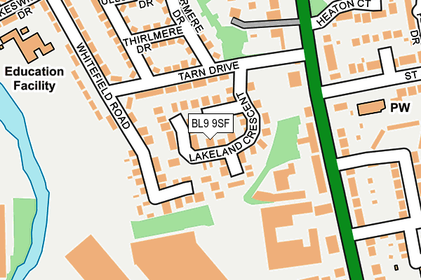 BL9 9SF map - OS OpenMap – Local (Ordnance Survey)