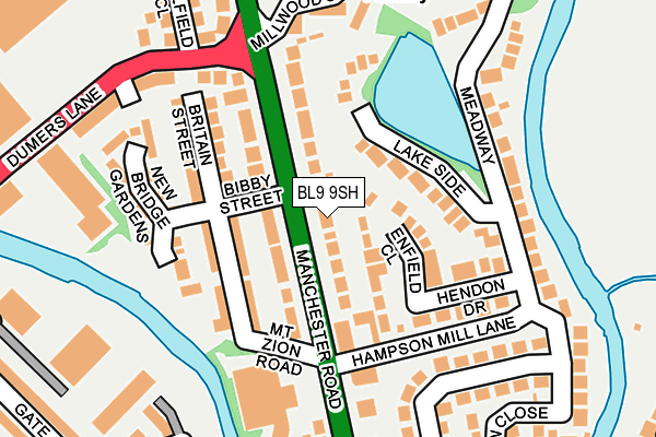 BL9 9SH map - OS OpenMap – Local (Ordnance Survey)