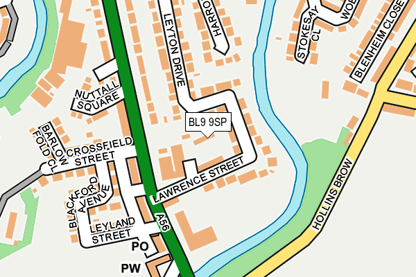 BL9 9SP map - OS OpenMap – Local (Ordnance Survey)
