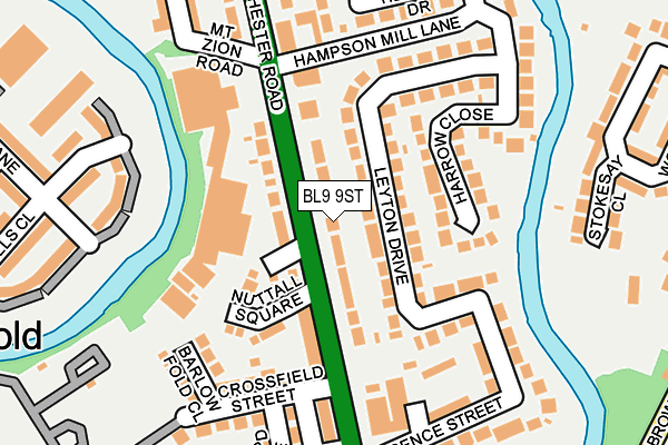 BL9 9ST map - OS OpenMap – Local (Ordnance Survey)