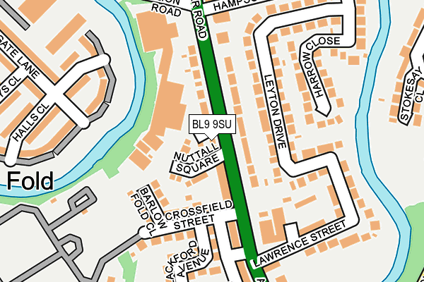 BL9 9SU map - OS OpenMap – Local (Ordnance Survey)