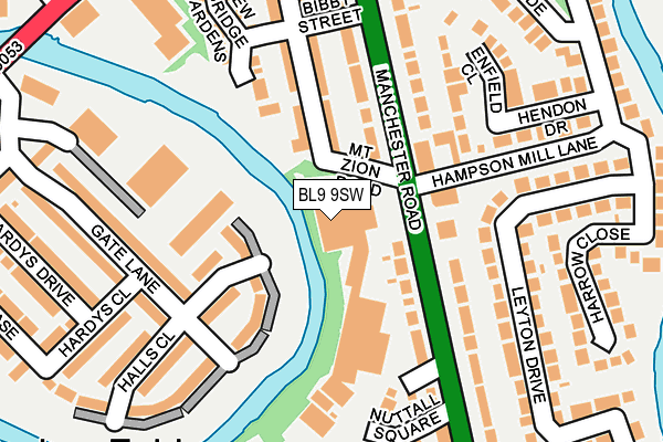 BL9 9SW map - OS OpenMap – Local (Ordnance Survey)