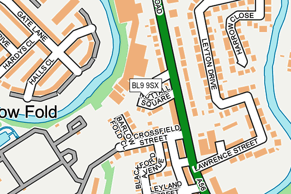 BL9 9SX map - OS OpenMap – Local (Ordnance Survey)