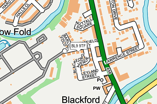 BL9 9TF map - OS OpenMap – Local (Ordnance Survey)