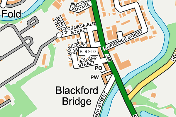 BL9 9TG map - OS OpenMap – Local (Ordnance Survey)