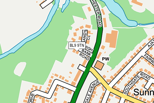 BL9 9TN map - OS OpenMap – Local (Ordnance Survey)