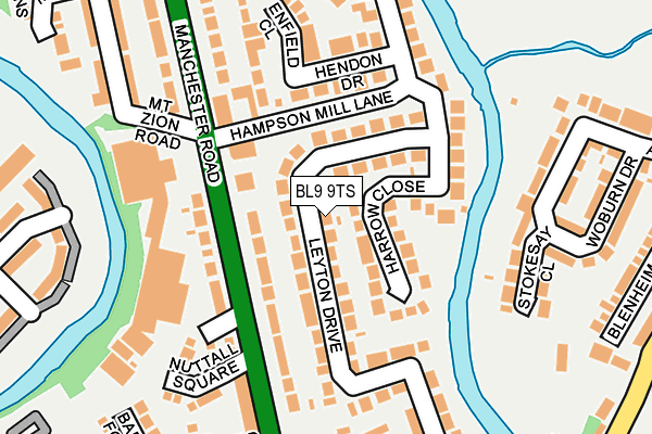 BL9 9TS map - OS OpenMap – Local (Ordnance Survey)