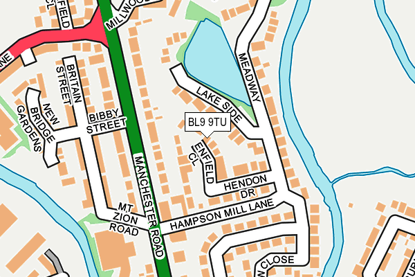 BL9 9TU map - OS OpenMap – Local (Ordnance Survey)