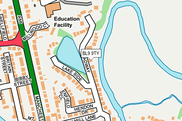 BL9 9TY map - OS OpenMap – Local (Ordnance Survey)