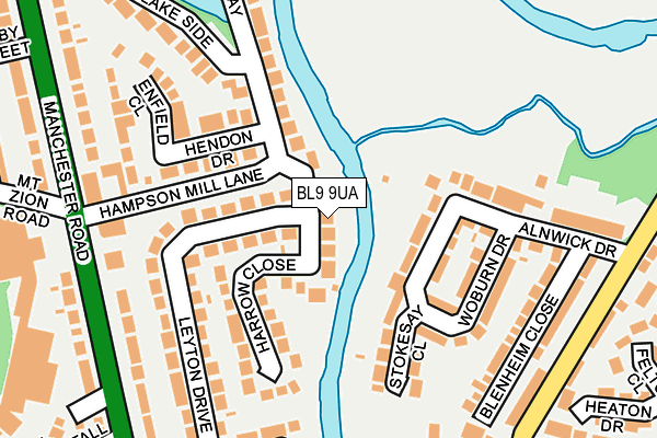 BL9 9UA map - OS OpenMap – Local (Ordnance Survey)