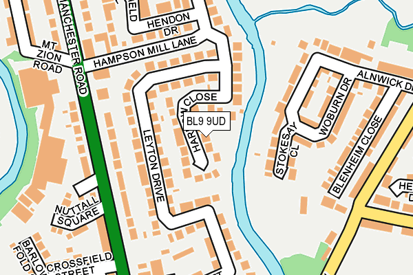 BL9 9UD map - OS OpenMap – Local (Ordnance Survey)