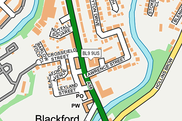 BL9 9US map - OS OpenMap – Local (Ordnance Survey)